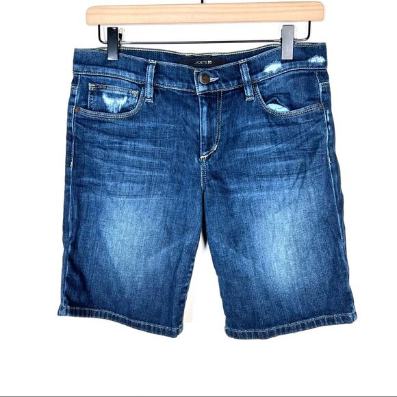 Joe’s jeans dark wash distressed denim jean shorts size 26 B89 - Picture 1 of 4